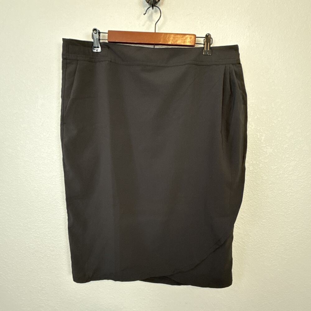 RipSkirt Length 3 Wrap Skirt Solid Black Size XL 16-18 Pockets Classic Minimal - Picture 2 of 8